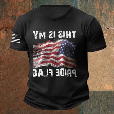 Men's This Is My Chic Pride American Flag Print Daily Short Sleeve Crew Neck T-shirt