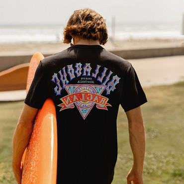 Men's Surf Print Beach Chic Vacation Short Sleeve T-shirt