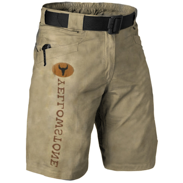 Men's Vintage Western Yellowstone Chic Outdoor Tactical Shorts