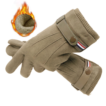 Suede Men Guantes Gloves Chic Winter Touch Screen Keep Warm Windproof Driving Thick Cashmere Anti Slip Outdoor Male Leather