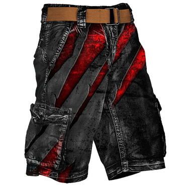 Men's Cargo Shorts Animal Chic Claw Scratch Vintage Distressed Utility Outdoor Shorts