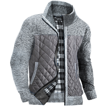 Men's Outdoor Warm Fleece Chic Stand Collar Sweater Cardigan