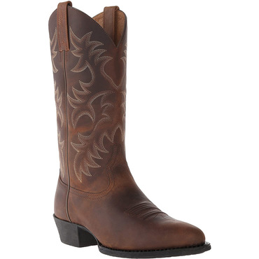 Men's Embroidered High Heel Chic Log Boots Western Cowboy Boots
