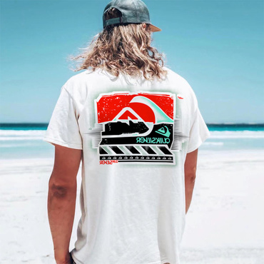 Men's Surf Print Beach Chic Vacation Short-sleeved Casual T-shirt