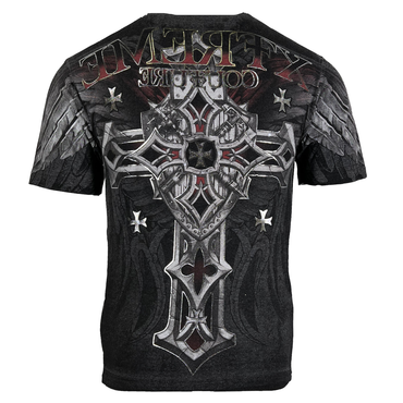 Men's Xtreme Couture Crucifix Chic Eagle Print Daily Short Sleeve Crew Neck T-shirt