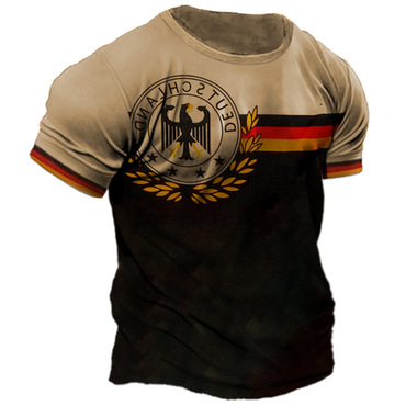 Men's Vintage German Eagle Print Chic Short Sleeve T-shirt