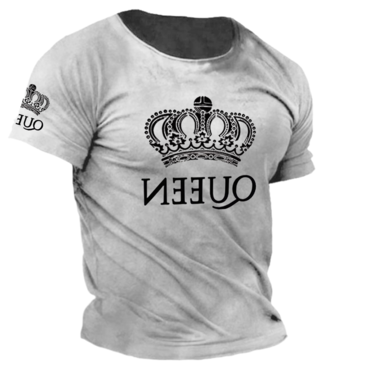 Men's Vintage Queen Print Chic Daily Short Sleeve Crew Neck T-shirt