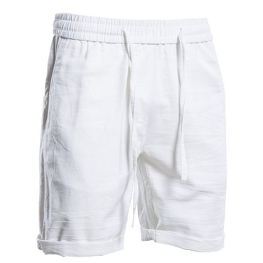 Men's Outdoor Casual Elastic Waist Chic Solid Cotton Linen Shorts