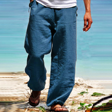 Men's Linen Elastic Waist Chic Breathable Elastic Foot Casual Pants