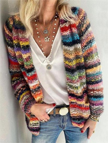 Women's Colorful Casual Woolen Chic Cardigan