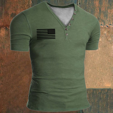 Men's Outdoor American Flag Chic Tactical Sport T-shirt