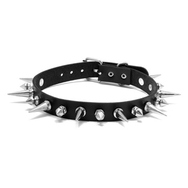 Rock Punk Hip Hop Chic Leather Gothic Spike Pendant Necklace
