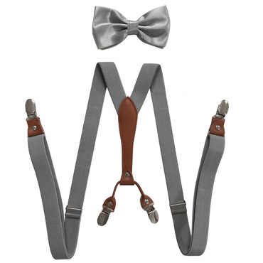 Suspenders Bow Set Y-back Chic Clip 1920s Roaring 20s Elastic Wide Suspenders