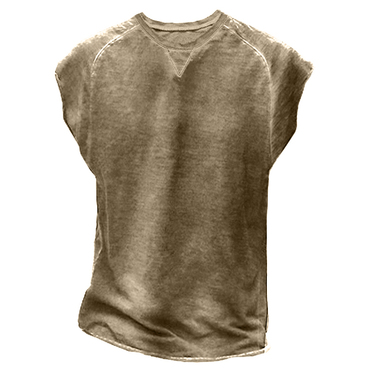 Men's Vintage Raw Edge Chic Sleeveless T-shirt