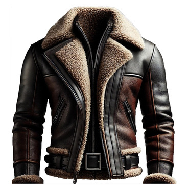 Men's Warm Contrast Color Chic Leather Coat