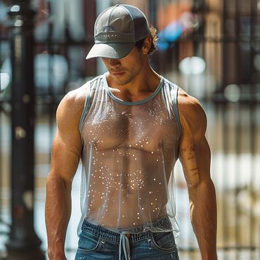 Men's Fashion Sexy See-through Chic Vest