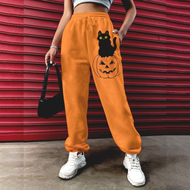 Halloween Pattern Women's Casual Chic Pants Drawstring Pants Jogging Pants Casual