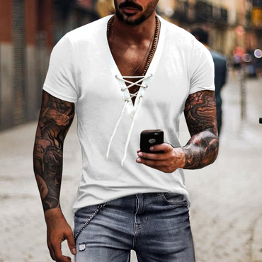 Men's Vintage Casual V-neck Chic Stretch T-shirt