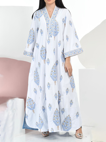 Stylish Premium Floral Print Chic Robe Dress