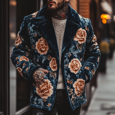 Street Fashion Casual Men's Chic Jacket Printed Jacket Coat