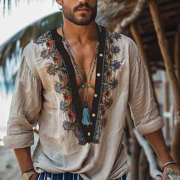 Men's Bohemian Ethnic Linen Chic Shirt