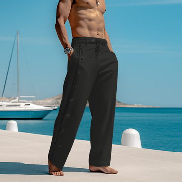 Men's Beach Holiday Linen Chic Casual Pants