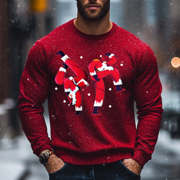 Santa Claus Dance Christmas Print Chic Crew Neck Sweatshirt For Men And Women