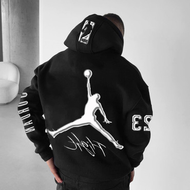 Unisex Basketball Game Stars Chic Sports Fitness Printed Casual Autumn And Winter Oversized Hoodies