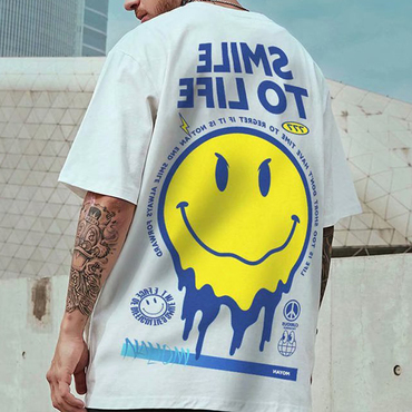 Fashion Hip-hop Smiley Face Chic Shirt T-shirt Men