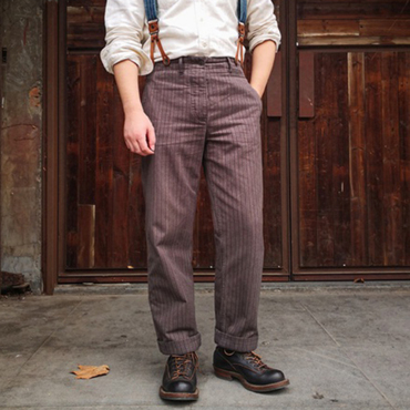 Men's Vintage 1920s French Chic Striped Pepper And Salt Striped Cargo Pants Mens Overalls 20er