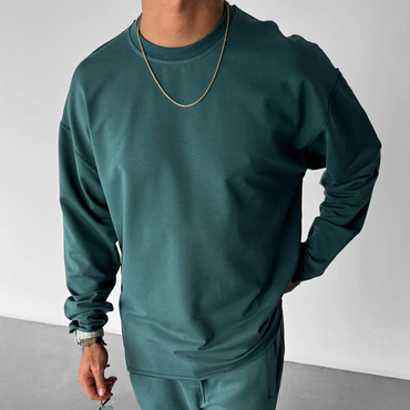 Oversize Basic Sweatshirt - Chic Petrol