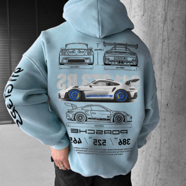 Oversized Racing Graphics Chic Hoodie