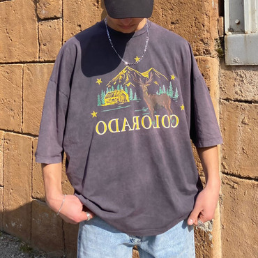 Retro Oversized Colorado Print Chic T-shirt