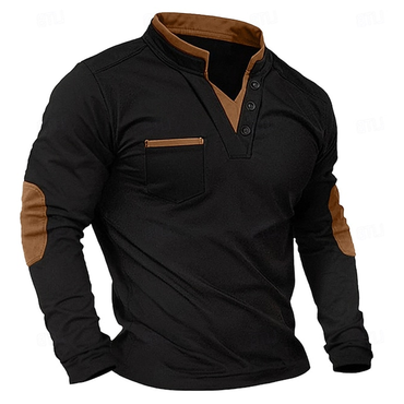 Men's Outdoor Yellowstone Vintage Chic Spliced Long Sleeved T-shirt