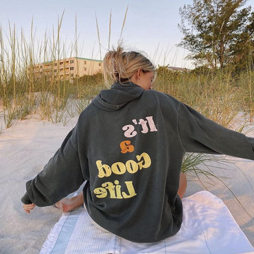 It's A Good Life Print Chic Women's Hoodie