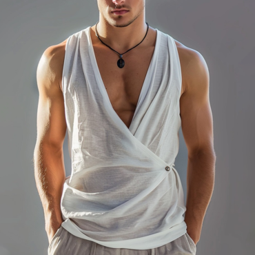 Men's Linen V-neck Sleeveless Chic Top