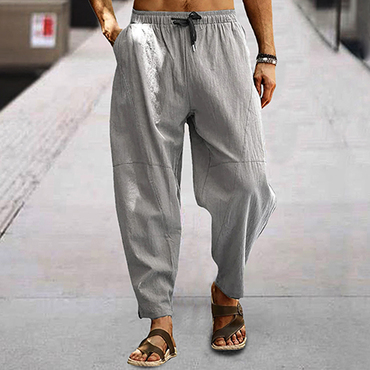 Men's Linen Loose Drawstring Chic Hip-hop Lantern Pencil Pants