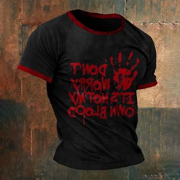 Don't Worry It's Not Chic My Blood Halloween Print T-shirt