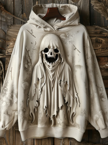 3d Ghost Print Chic Hoodie