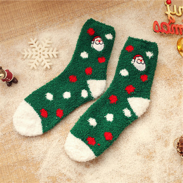 Unisex Christmas Gift Coral Chic Warm Fleece Sleep Socks