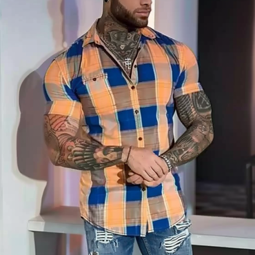 Men's Plaid Short Sleeve Chic Shirt