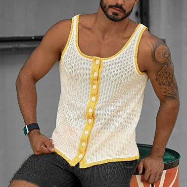 Men's Knitted Button Sleeveless Chic Vest