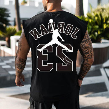 Men's Oversized Basketball Print Chic Casual Sleeveless T-shirt