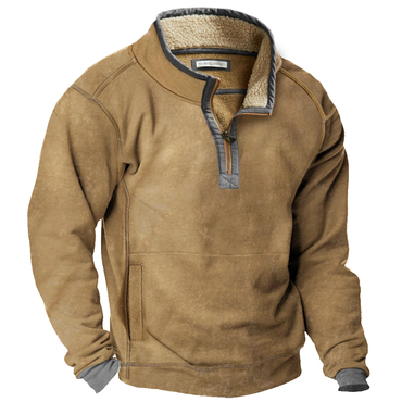 Men's Vintage Zip Stand Collar Chic Sweatshirt