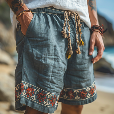 Vintage Washed Linen Chic Shorts