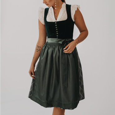 Oktoberfest Dark Green Velvet Chic Dirndl