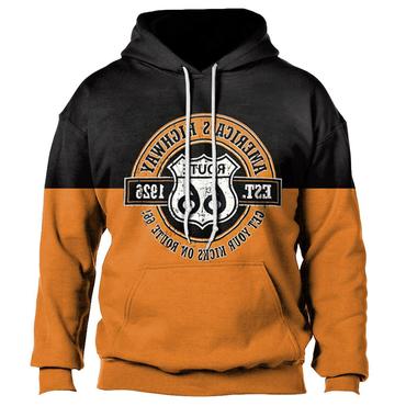 Men's Outdoor Route 66 Print Chic Hoodie