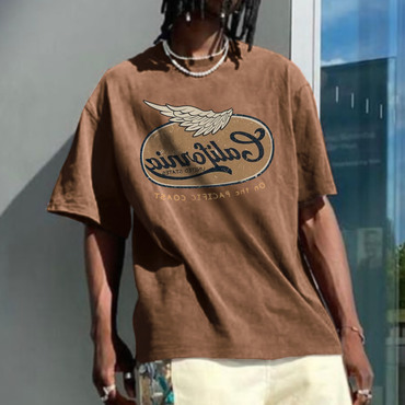 Retro Oversized California Men's Chic T-shirt