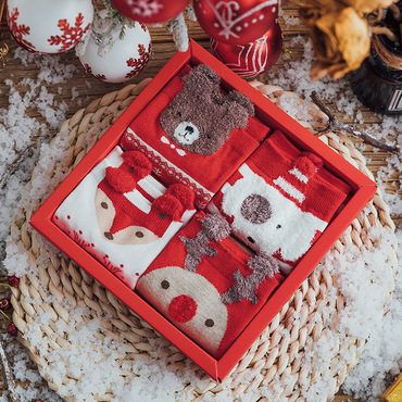 Christmas Gift Middle Tube Chic Socks Gift Box