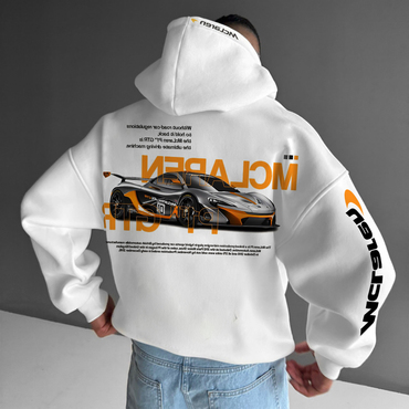 Oversize Sports Car Print Chic Hoodie